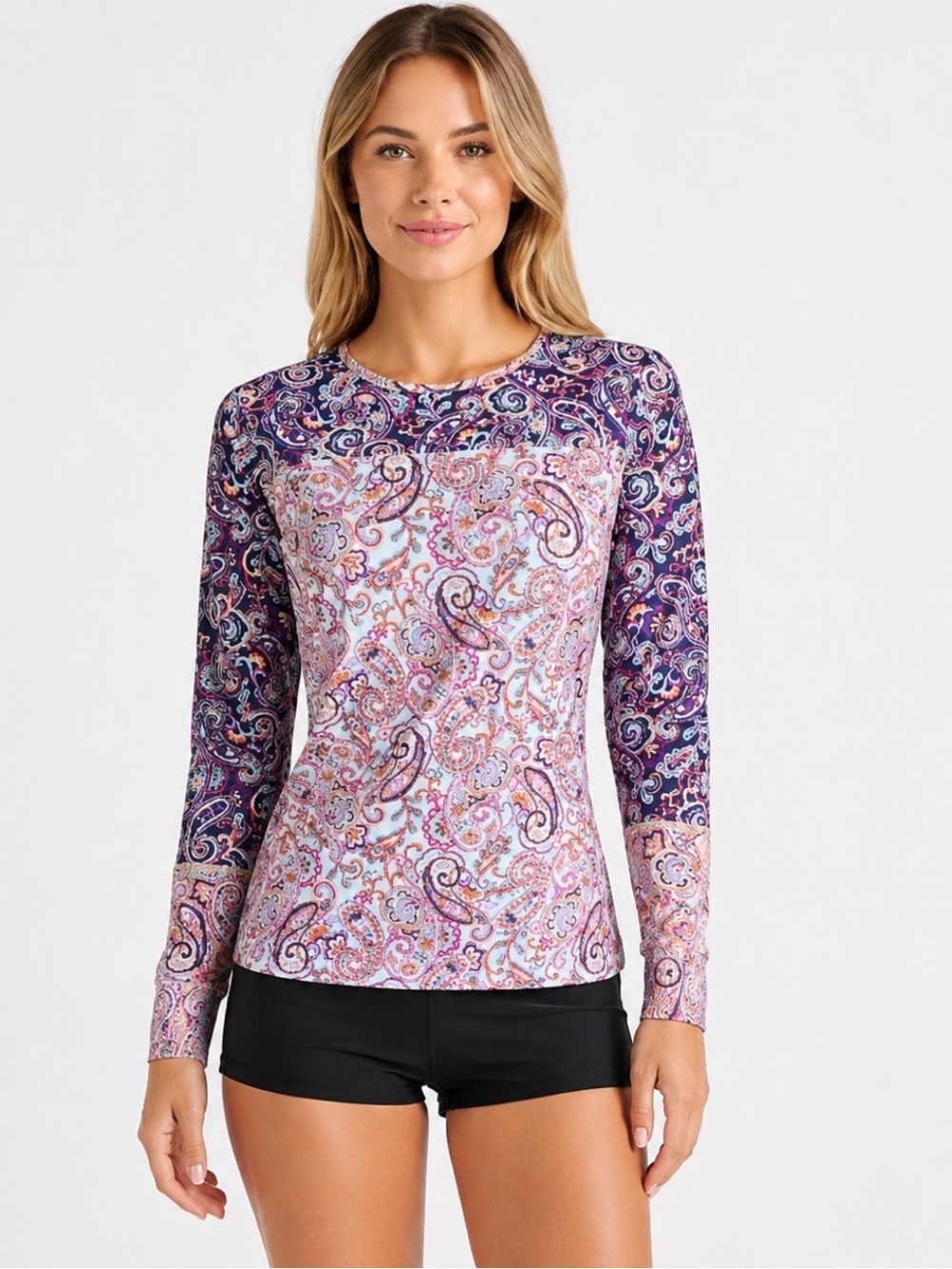 LANDSEND Wm TALL PLUS Size UPF 50 Long Sleeve Relaxed Rash Guard Tee